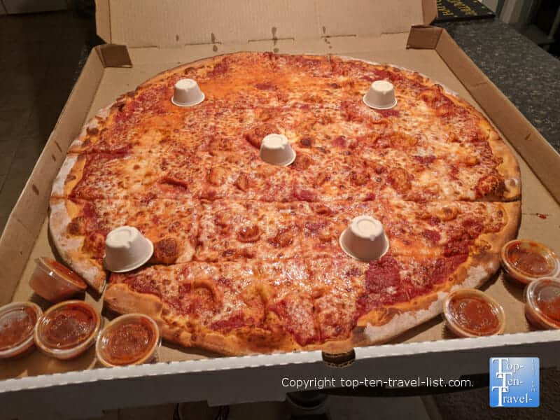 28 inch cheese pizza at Eddie and Sam's in downtown Tampa, Florida 