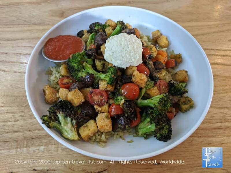 Big Italy bowl with lentil bites at Cali in New Tampa, Florida