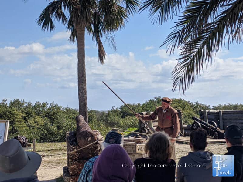 Canon firing demo at Fountain of Youth park in St. Augustine, FL