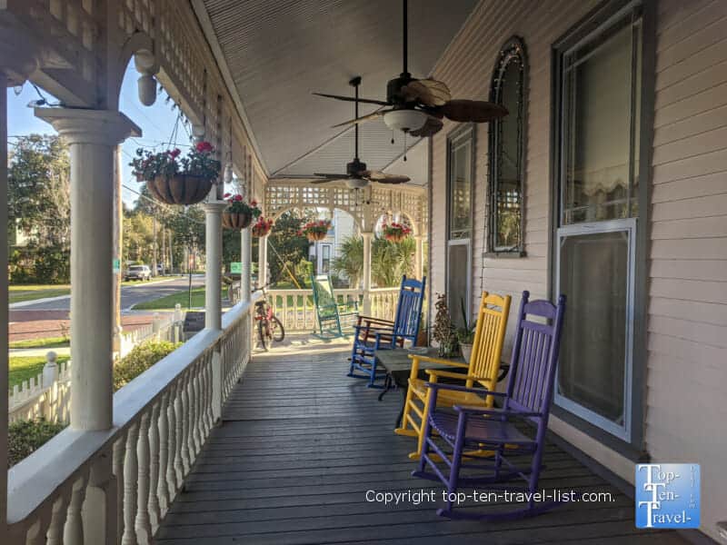 Cozy porch at the Grand Gables Inn in Palatka, Florida