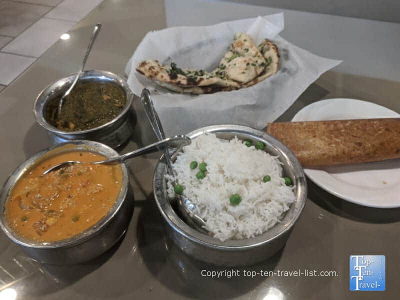Delicious Indian food at Minerva Indian restaurant in Tampa, Florida 