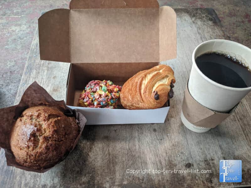 Delicious coffee and pastries at Indian Shores Coffee Co. on Tampa's Gulf Coast
