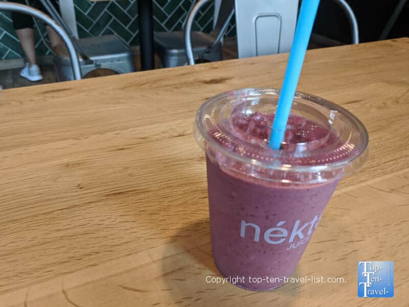 Elderberry smoothie at Nekter Juice Bar 
