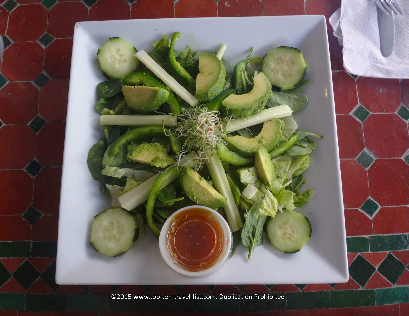 Just Green salad at Mickey's Cafe and Organics in St. Petersburg, Florida