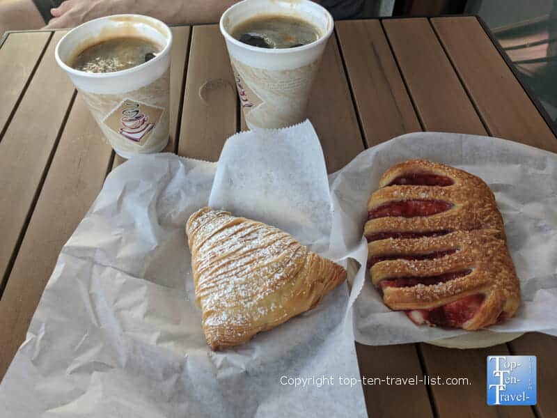 Americano and pastries at Las Casas del Pane in St. Pete Beach, Florida