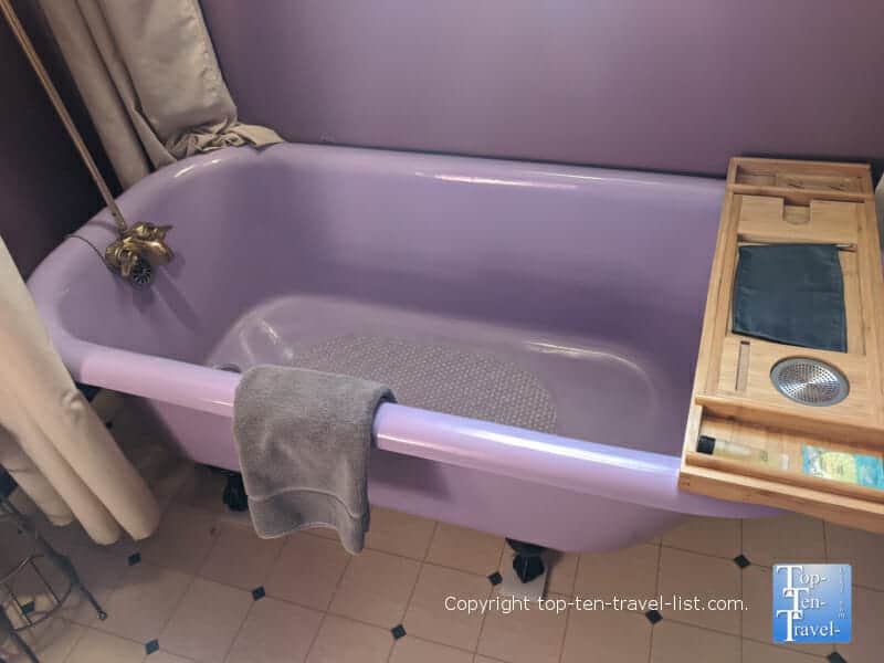 Purple tub at the Grand Gables Inn St. Augustine