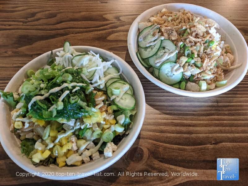 Tofu and Chicken poke bowl at Island Fin in Wesley Chapel, Florida