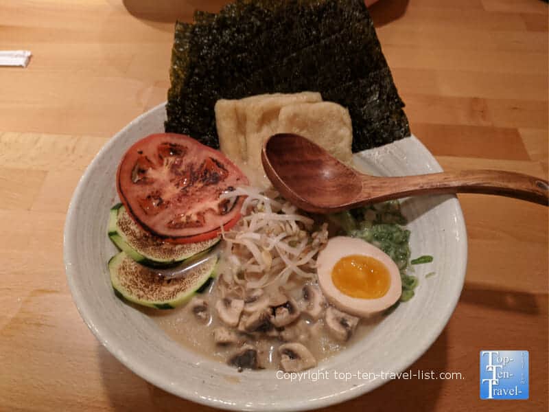 Vegetable ramen bowl at Michi Ramen in Tampa, Florida