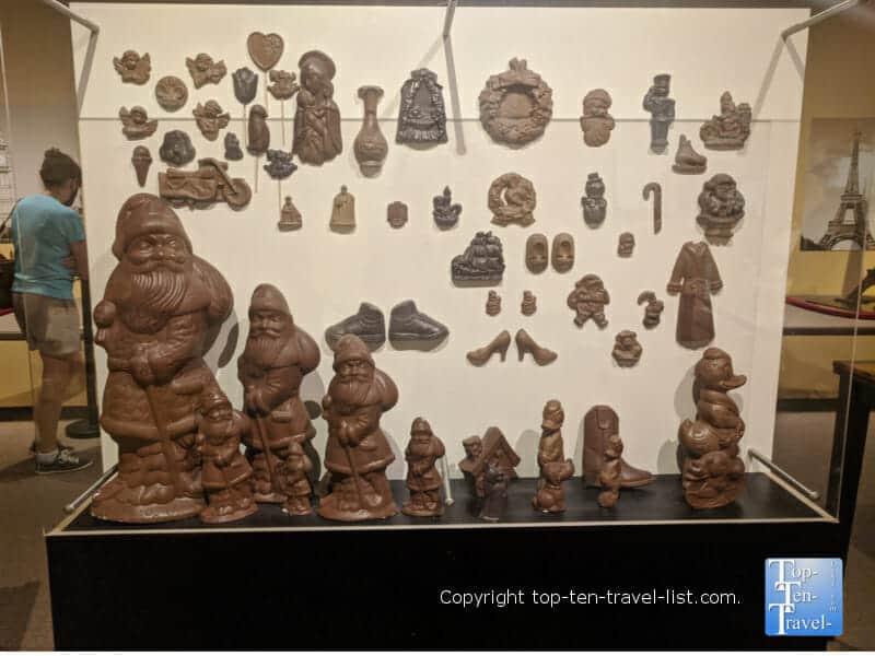 Christmas chocolate molds at the World of Chocolate in Orlando, Florida