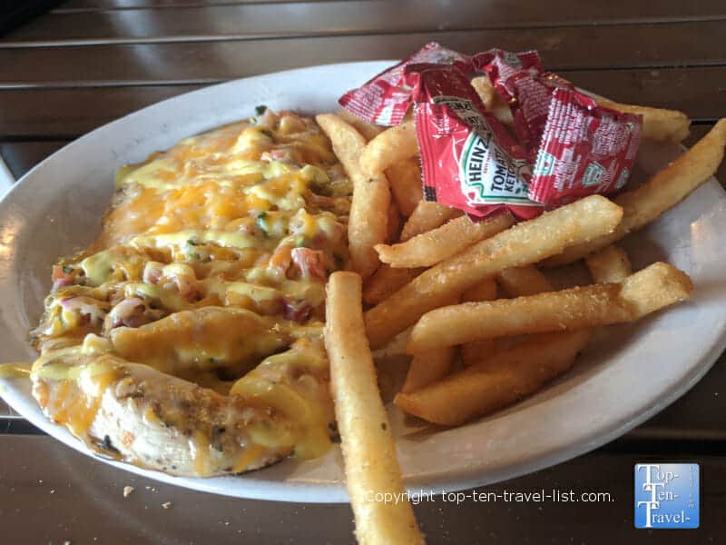 Smothered Key West lunch special at Seabreeze Island Grill in Redington Shores, Florida 
