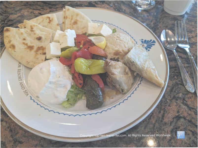 Mediterranean plate at the Fountain Grille Safety Harbor 