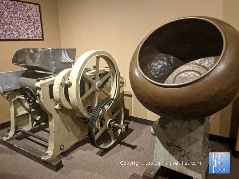 Chocolate making equipment at the World of Chocolate in Orlando, Florida