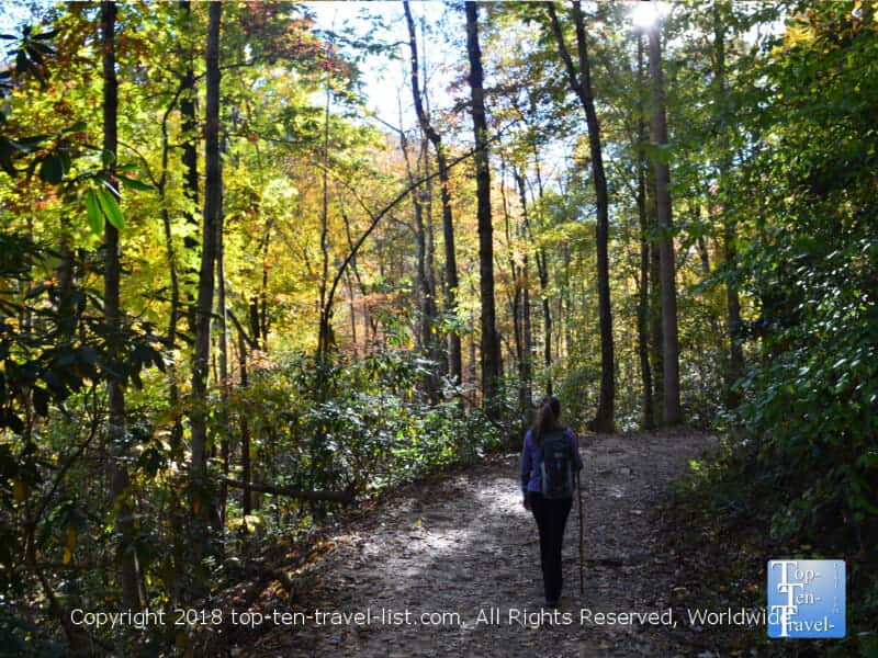 Hiking North Carolina's Catawba Falls in fall