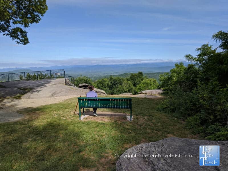 Enjoying the scenic view at Jump Off Rock in Western North Carolina 