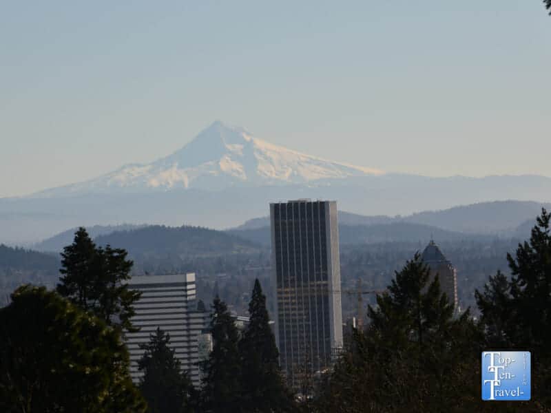 Gorgeous views of Mt Hood from the Portland Japanese Garden 