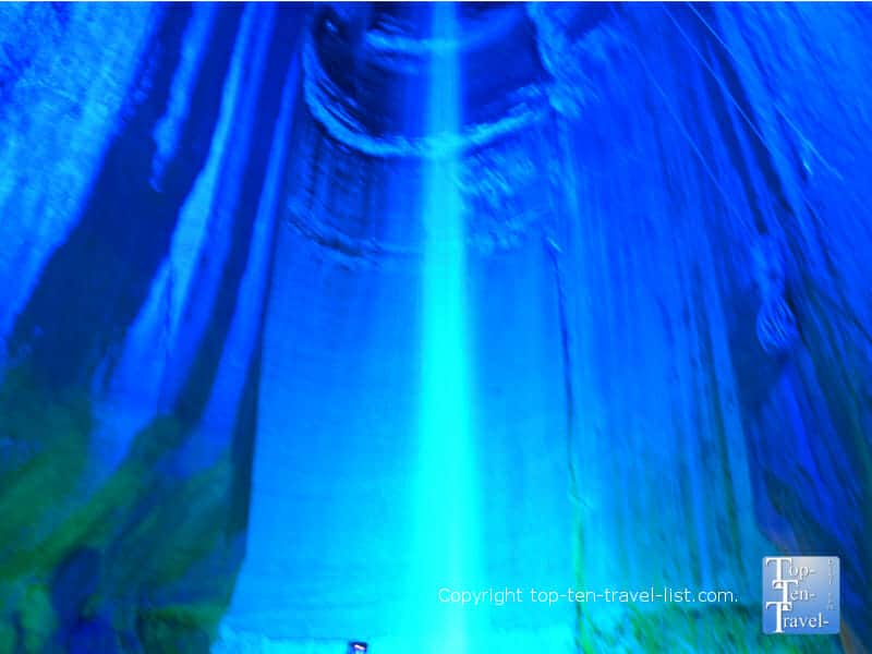LED light and music show at Ruby Falls