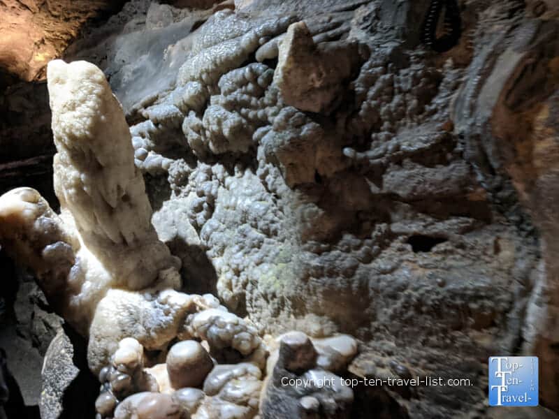 View of a formation along the Ruby Falls cave tour in Chattanooga