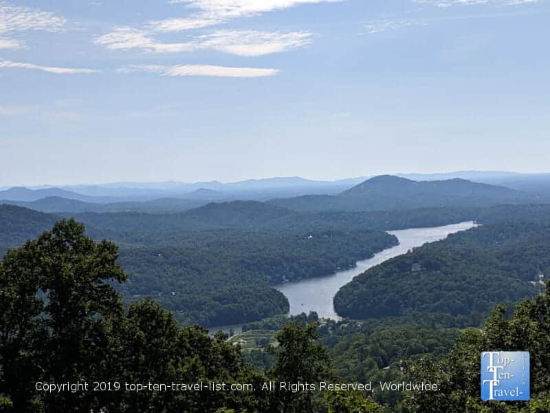 Gorgeous views of Lake Lure from Chimney Rock State Park in North Carolina 