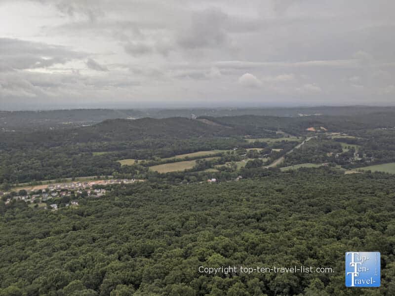 Views of the lush rolling hills at Rock City atop Lookout Mountain in northwest Georgia