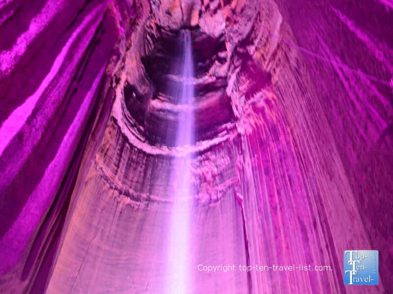 Spectacular light show at Ruby Falls
