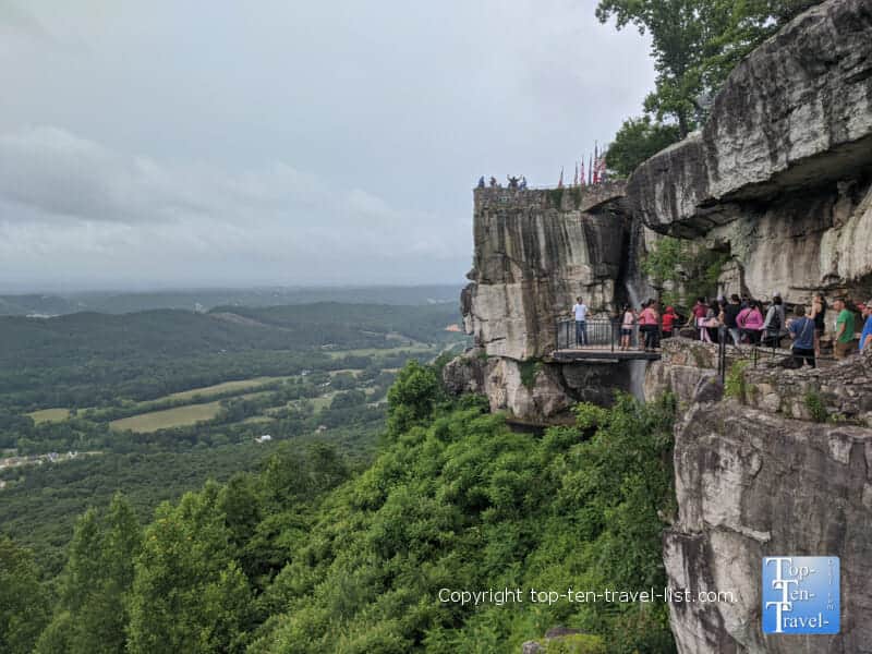 View of Lover's Leap at Rock City atop Lookout Mountain in northwest Georgia