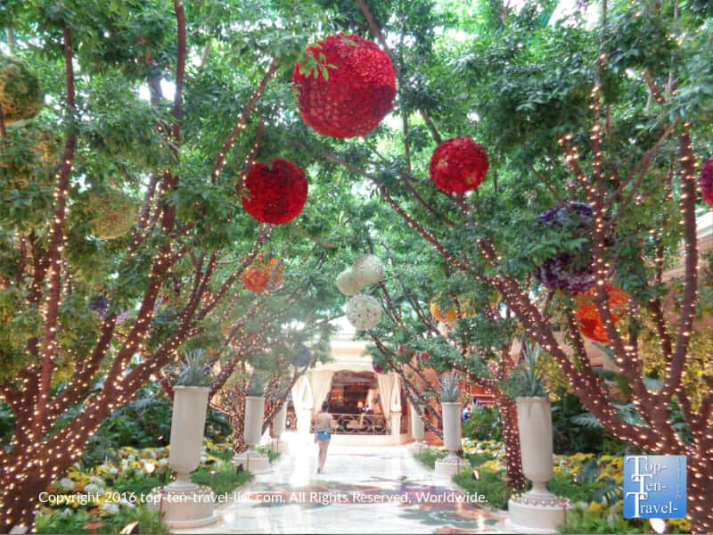 The beautiful gardens at The Wynn resort in Las Vegas, NV
