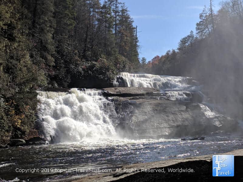 Triple Falls trail in Dupont State Forest in Western North Carolina 