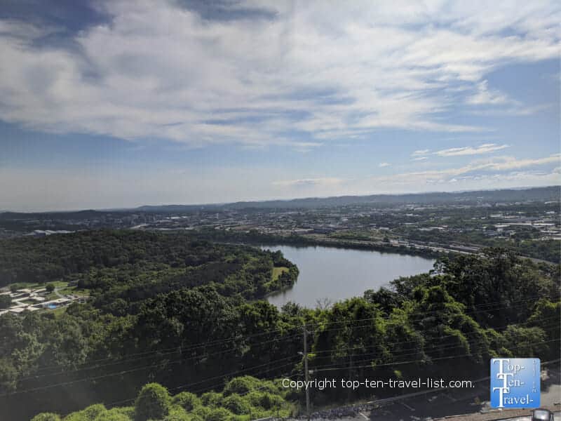 Gorgeous views of the Tennessee River via the Ruby Falls Lookout Tower in Chattanooga, TN