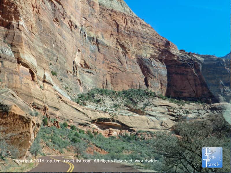 View of an arch along the Zion Canyon Scenic drive in Springdale, Utah