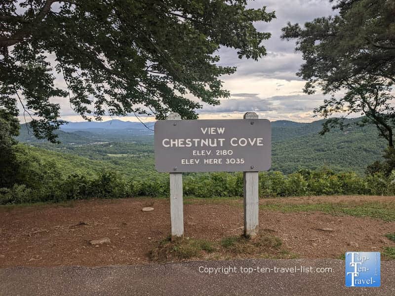 Chestnut Cove overlook along the Blue Ridge Parkway in Western North Carolina