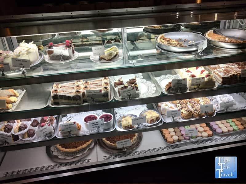 Enticing desserts at Old Europe cafe in Greenville, South Carolina