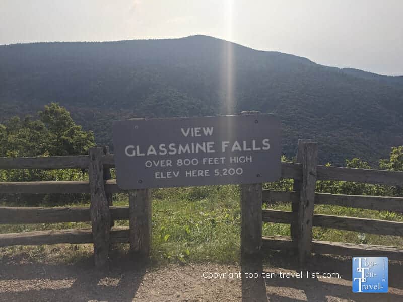 Glassmine Falls overlook along the Blue Ridge Parkway in Western North Carolina