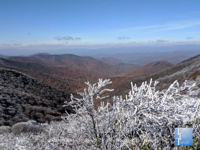 Icy views along the Blue Ridge Parkway in winter
