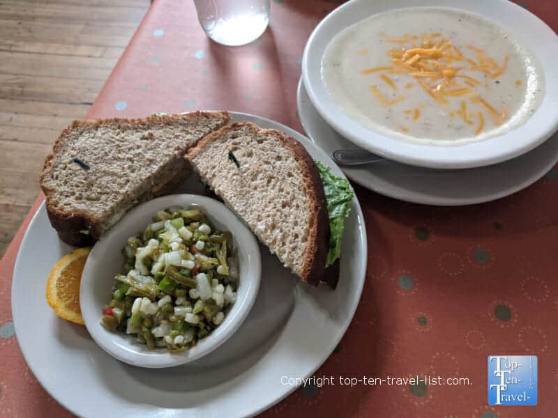 Lunch at the Veranda Cafe in downtown Black Mountain, North Carolina 
