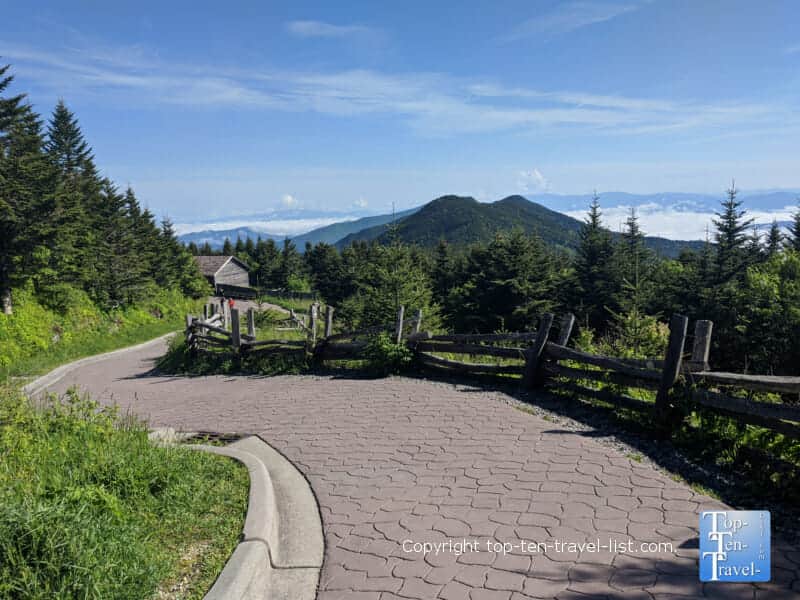Paved walkway to Mt. Mitchell in Western North Carolina 
