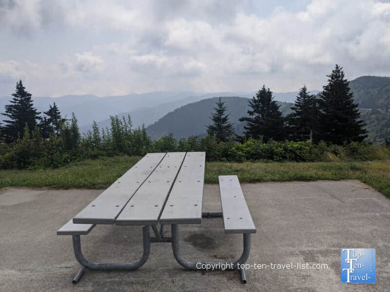 Scenic picnic area on the Blue Ridge Parkway in Western North Carolina 