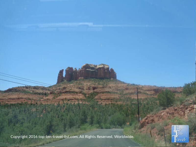 Stunning views of Cathedral Rock via the Red Rock Scenic Byway in Sedona, Arizona