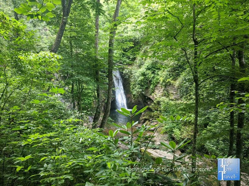 Secluded Courthouse Falls in Transylvania County, North Carolina 