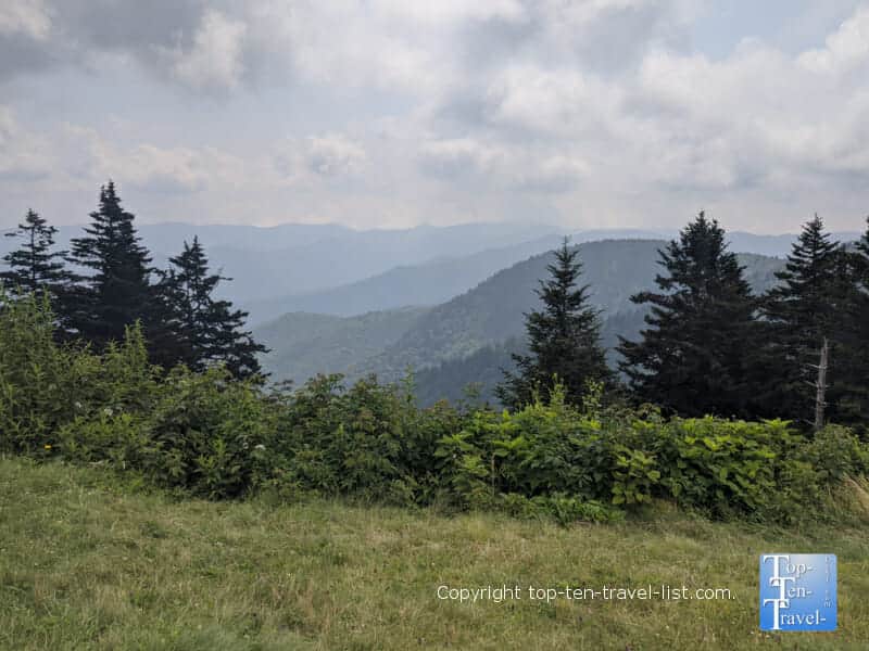 Beautiful mountain scenery at the Haywood Jackson overlook along the Blue Ridge Parkway in North Carolina