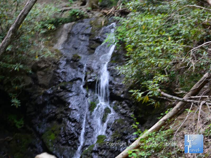 Tranquil waterfall along the Roaring Fork Motor Nature trail in Gatlinburg, Tennessee
