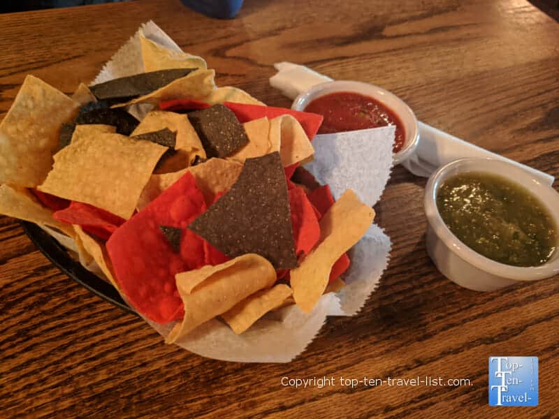 Chips and salsa at The Cantina restaurant in Asheville, North Carolina 