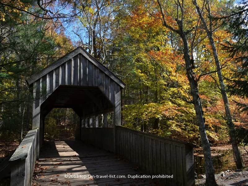 Devil's Hopyard State Park covered bridge in East Haddam, Connecticut 