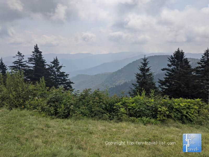 Gorgeous mountain views at the Haywood Jackson overlook along the Blue Ridge Parkway in North Carolina 