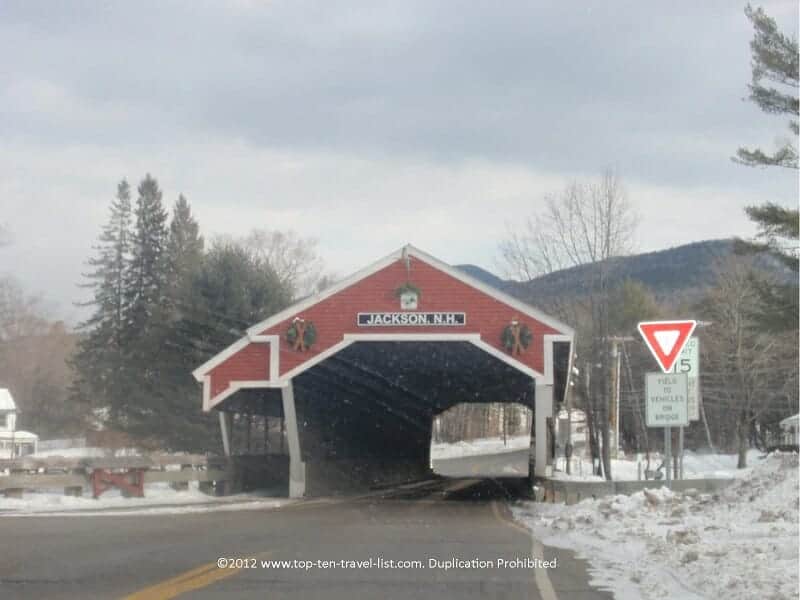 Jackson covered bridge in winter