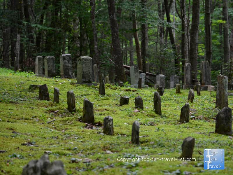 Old cemetery along the Baskins Creek trail in Gatlinburg, Tennessee