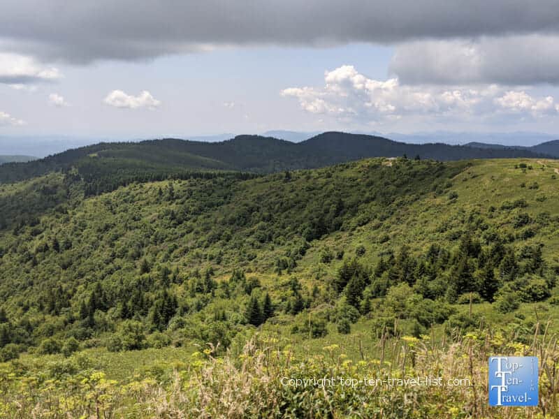 Wide open mountain vistas on the Black Balsam Knob trail in Western North Carolina 