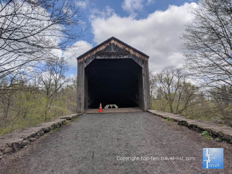 Schofield Forge Covered Bridge at Tyler State Park in Bucks County, Pennsylvania 