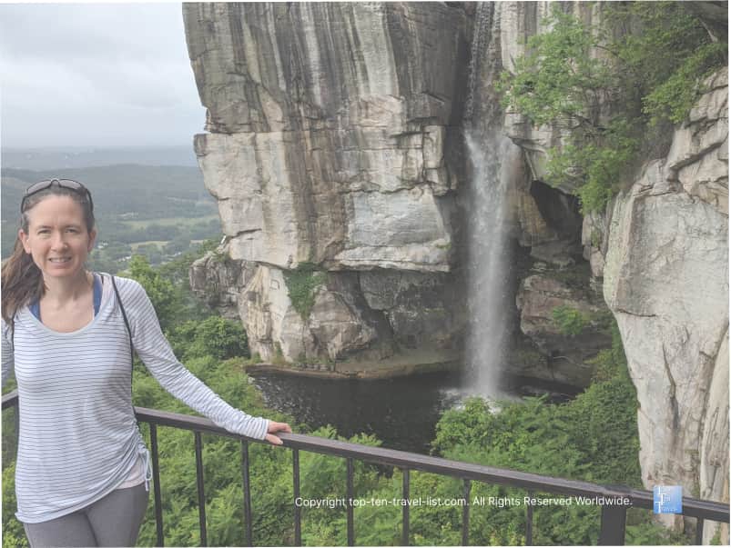 Photo opp by the waterfall at Lookout MountaIn