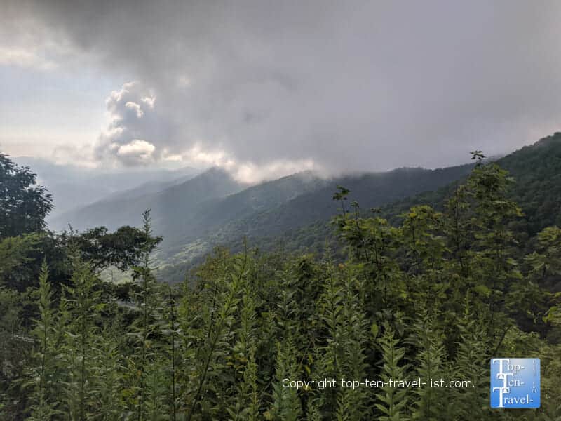 Scenic mountain view on the Buck Springs Gap trail in Western North Carolina 