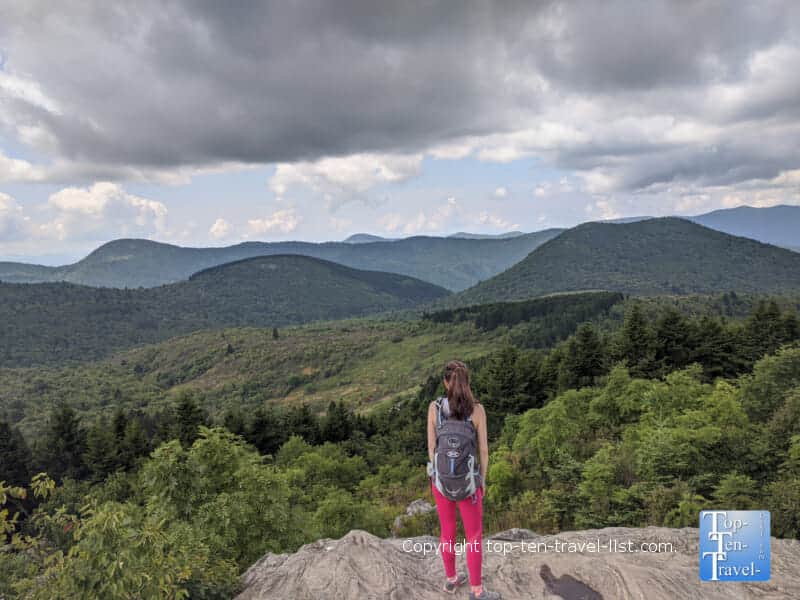 Scenic overlook along the Black Balsam Knob trail on the Blue Ridge Parkway
